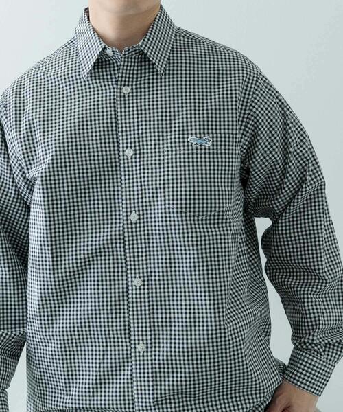 ITEMS URBANRESEARCH（アイテムズ アーバンリサーチ）の「『別注』Fox Youth×ITEMS　ギンガムチェックシャツ（シャツ/ブラウス・メンズ・ブラック/ブルー・MEDIUM/LARGE）」の8枚目の写真