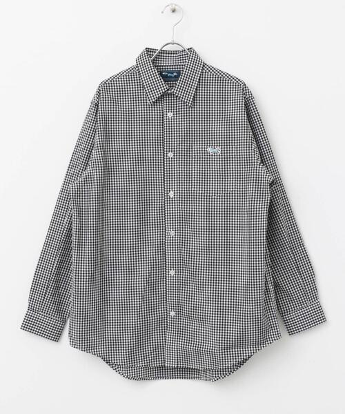 ITEMS URBANRESEARCH（アイテムズ アーバンリサーチ）の「『別注』Fox Youth×ITEMS　ギンガムチェックシャツ（シャツ/ブラウス・メンズ・ブラック/ブルー・MEDIUM/LARGE）」の4枚目の写真