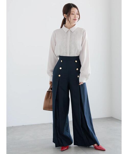 Te chichi(テチチ)の「ボックスタックマリンパンツ《2025spring catalog item》(その他パンツ・レディース・オフホワイト/ブルー/ネイビー・F)」の4枚目の写真