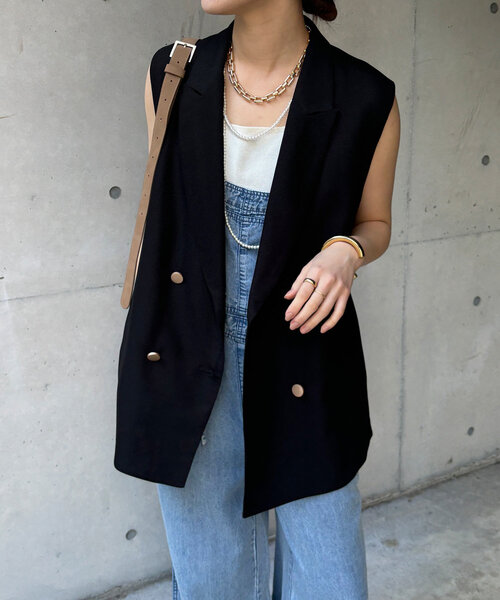 DouDou(ドゥドゥ)の「ダブルメッシュジレ(ベスト・レディース・ブラック/ベージュ/ネイビー・FREE)」の11枚目の写真