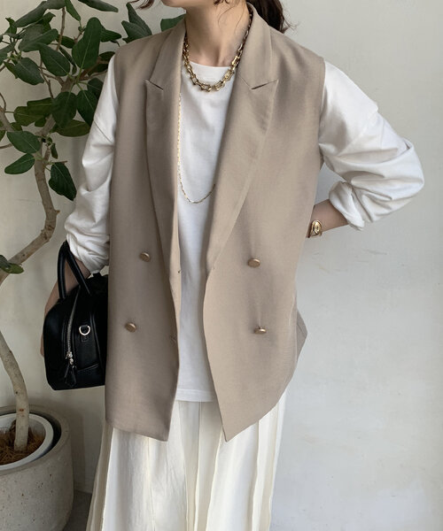 DouDou(ドゥドゥ)の「ダブルメッシュジレ(ベスト・レディース・ブラック/ベージュ/ネイビー・FREE)」の19枚目の写真