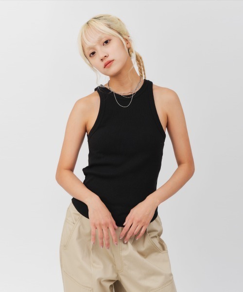 atmos pink(アトモスピンク)の「atmos pink Logo Embroidery Tank Top / アトモス ピンク ロゴ エンブロイダリー タンクトップ(タンクトップ・レディース・ホワイト/ブラック/グレー・FREE)」の2枚目の写真