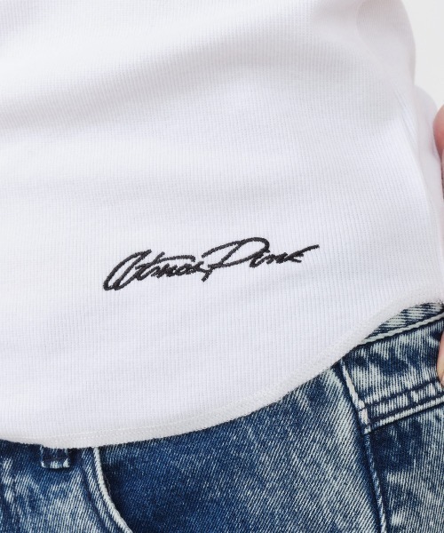 atmos pink(アトモスピンク)の「atmos pink Logo Embroidery Tank Top / アトモス ピンク ロゴ エンブロイダリー タンクトップ(タンクトップ・レディース・ホワイト/ブラック/グレー・FREE)」の4枚目の写真