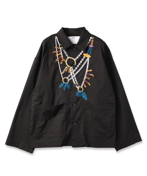 amok（アモク）の「AMULET EMBROIDERY SHIRT（シャツ/ブラウス・メンズ・ベージュ/ブラック・S/M/L）」の7枚目の写真
