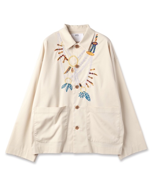 amok（アモク）の「AMULET EMBROIDERY SHIRT（シャツ/ブラウス・メンズ・ベージュ/ブラック・S/M/L）」の9枚目の写真