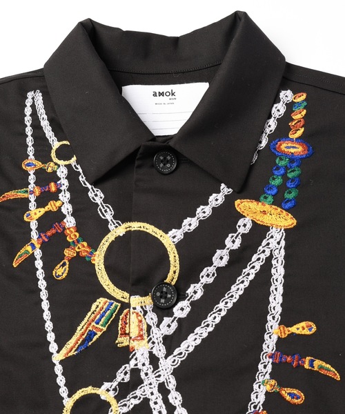 amok（アモク）の「AMULET EMBROIDERY SHIRT（シャツ/ブラウス・メンズ・ベージュ/ブラック・S/M/L）」の15枚目の写真