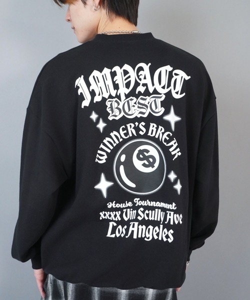 セール】バックプリントスウェット/8ボールダイスデザイン