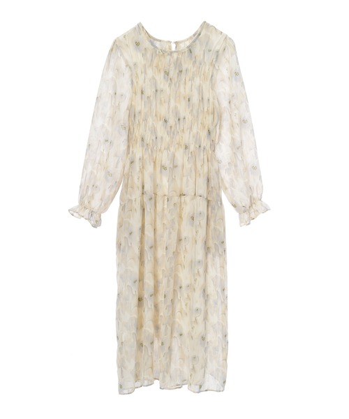 fifth（フィフス）の「水彩フラワー柄シャーリングワンピース（ワンピース・レディース・ラベンダー/イエロー・M）」の12枚目の写真