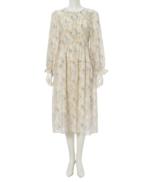 fifth（フィフス）の「水彩フラワー柄シャーリングワンピース（ワンピース・レディース・ラベンダー/イエロー・M）」の13枚目の写真