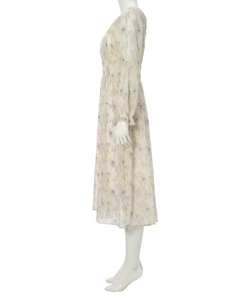 fifth（フィフス）の「水彩フラワー柄シャーリングワンピース（ワンピース・レディース・ラベンダー/イエロー・M）」の14枚目の写真