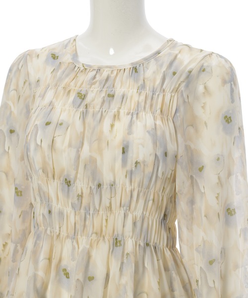 fifth（フィフス）の「水彩フラワー柄シャーリングワンピース（ワンピース・レディース・ラベンダー/イエロー・M）」の16枚目の写真