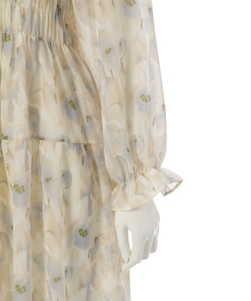 fifth（フィフス）の「水彩フラワー柄シャーリングワンピース（ワンピース・レディース・ラベンダー/イエロー・M）」の17枚目の写真