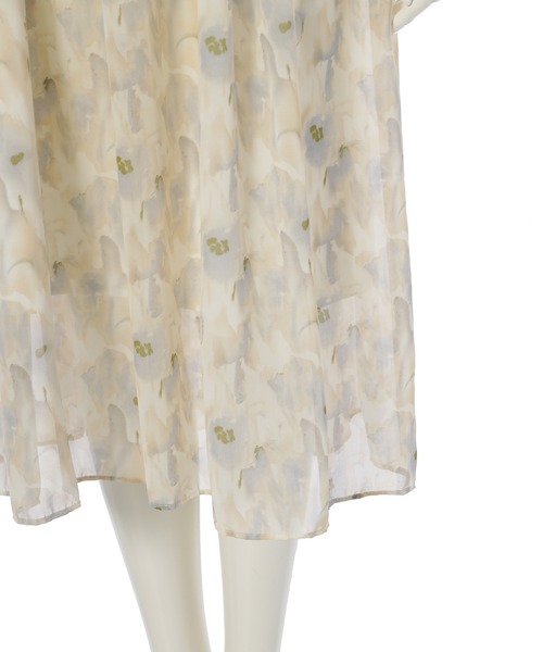 fifth（フィフス）の「水彩フラワー柄シャーリングワンピース（ワンピース・レディース・ラベンダー/イエロー・M）」の18枚目の写真