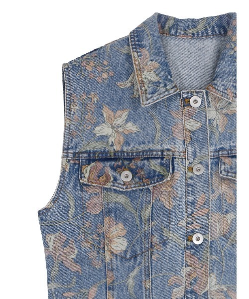 ワンピース Ameri FIORE PRINT DENIM DRESS セール】FIORE PRINT DENIM DRESS（ワンピース）｜Ameri（アメリ