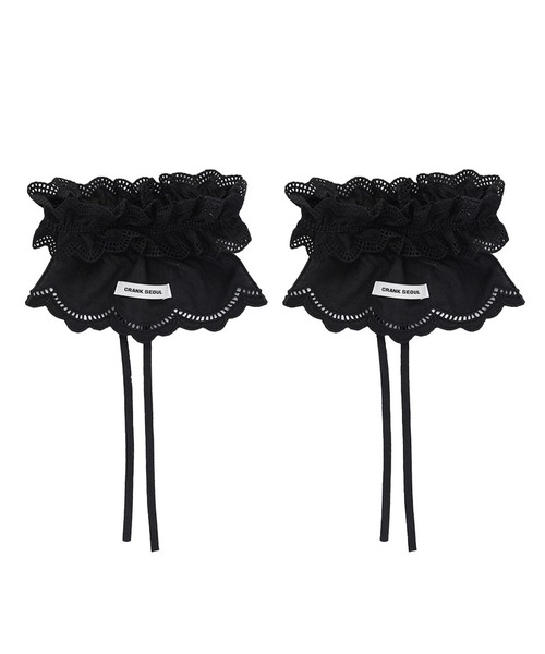 CRANK（クランク）の「★K-POPアイドル着用 CRANK／フリルシューカバー（シューズアクセサリー・レディース・ブラック/ホワイト・FREE）」の6枚目の写真