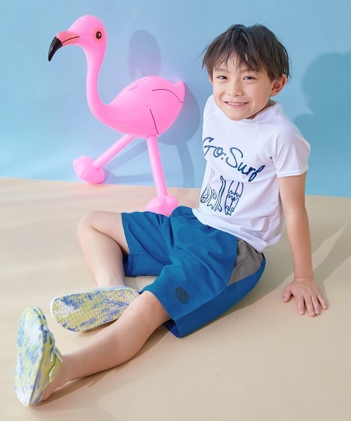 devirock(デビロック)の「服っぽく着られる 配色デザイン UVカット サーフパンツ水着(水着・キッズ・カーキ/ダークネイビー/スミクロ・130cm/120cm/110cm/100cm/160cm/150cm/140cm)」の16枚目の写真