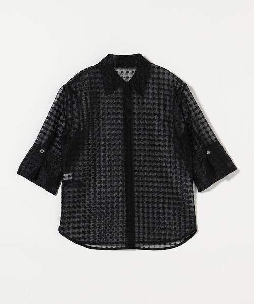 ATTISESSION（アティセッション）の「＜ATTISESSION＞エンブロイダリー ハーフスリーブ シャツ（シャツ/ブラウス・レディース・ベージュ/ブラック・FREE）」の14枚目の写真