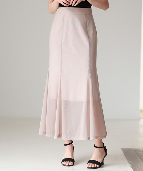 SAISON DE PAPILLON(セゾンドパピヨン)の「マーメイドチュールロングスカート(スカート・レディース・チャコール/ベージュ/ブラック・L/M/S)」の19枚目の写真