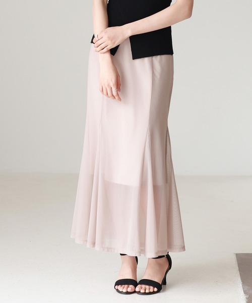 SAISON DE PAPILLON(セゾンドパピヨン)の「マーメイドチュールロングスカート(スカート・レディース・チャコール/ベージュ/ブラック・L/M/S)」の20枚目の写真