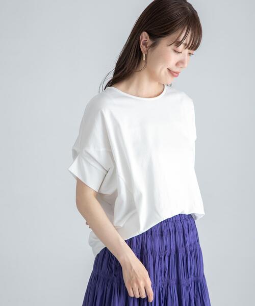 URBAN RESEARCH Sonny Label（アーバンリサーチサニーレーベル）の「『WEB限定』吸水速乾UVクールタッチドルマンプルオーバー（Tシャツ/カットソー・レディース・オフホワイト/チャコールグレー/ブルー/グレー系その他・FREE）」の6枚目の写真