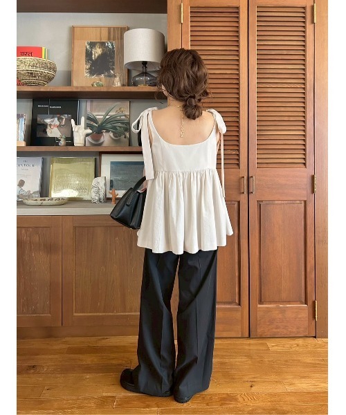 Mila Owen キャミソール ペプラムブラウス×ワイドパンツSETUP Mila Owen（ミラオーウェン）の「【セットアイテム】【ウォッシャブル