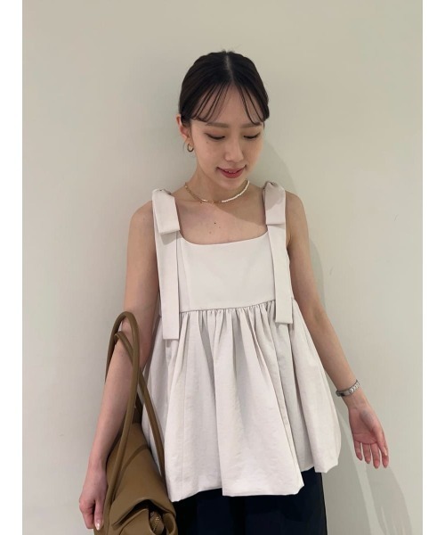 Mila Owen キャミソール ペプラムブラウス×ワイドパンツSETUP ミラ オーウェン Mila Owen ペプラムブラウス×ワイドパンツSET