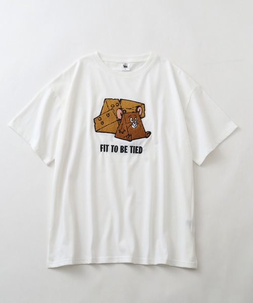 Tom&Jerry(トムアンドジェリー)の「【Tom & Jerry/トム & ジェリー】アートワークデザイン サガラ刺繍 半袖Tシャツ(Tシャツ/カットソー・レディース・グリーン/オフホワイト/スミクロ/ベージュ・L/M)」の5枚目の写真