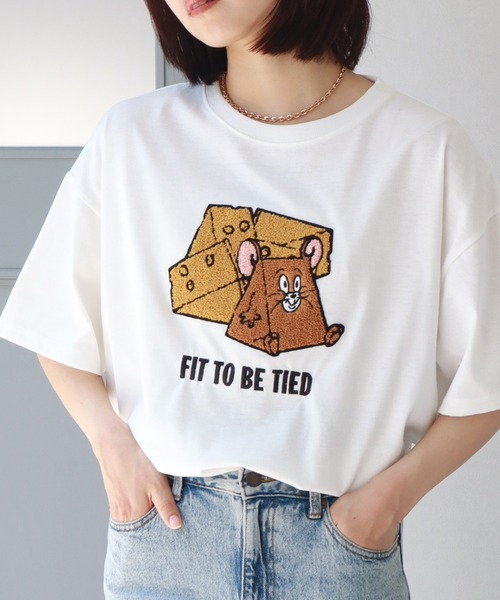 Tom&Jerry(トムアンドジェリー)の「【Tom & Jerry/トム & ジェリー】アートワークデザイン サガラ刺繍 半袖Tシャツ(Tシャツ/カットソー・レディース・グリーン/オフホワイト/スミクロ/ベージュ・L/M)」の21枚目の写真