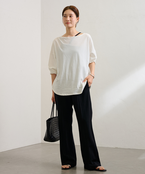 FRAMeWORK（フレームワーク）の「ドライタッチコットンL/Tee（Tシャツ/カットソー・レディース・ホワイト/ブラック/ベージュ/ブラウン・FREE）」の18枚目の写真
