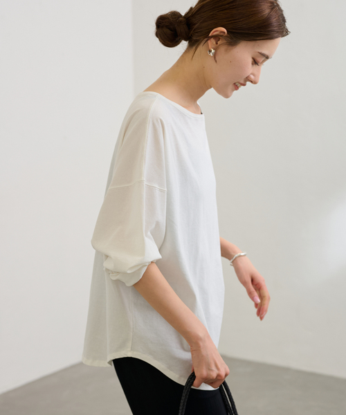 新品 FRAMeWORK ドライタッチコットンL/Tee ホワイト セール】ドライタッチコットンL/Tee（Tシャツ/カットソー