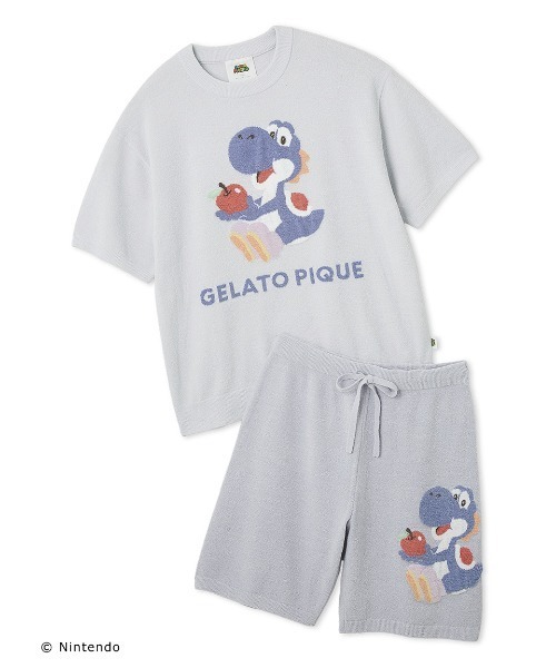 gelato pique（ジェラートピケ）の「【スーパーマリオ】【メンズ】キノピオ＆ヨッシージャガードプルオーバーハーフパンツセット（ルームウェア/パジャマ・メンズ・ブルー/ネイビー・MEDIUM/LARGE）」の12枚目の写真