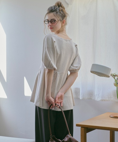 loin nuit（ロワンニュイ）の「front button puff knit / フロントボタンパフニット（ニット/セーター・レディース・ピンク/グリーン/ライトベージュ・FREE）」の19枚目の写真