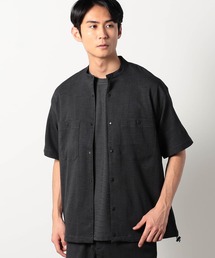Grand PARK | リネンライクポリエステルバンドカラーシャツ(シャツ/ブラウス)