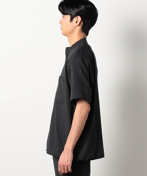 Grand PARK（グランドパーク）の「リネンライクポリエステルバンドカラーシャツ（シャツ/ブラウス・メンズ・チャコールグレー/カーキ/ネイビー/オフホワイト/グレー・MEDIUM/LARGE）」の9枚目の写真