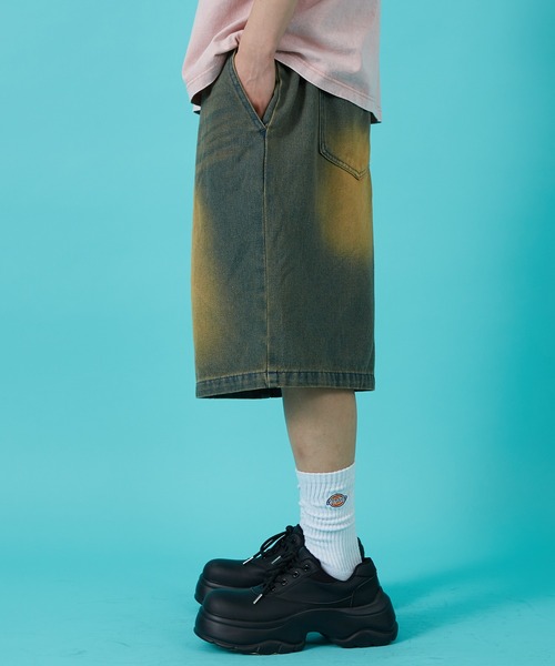 improves（インプローブス）の「10ozデニム オーバーダイ ワイドショートパンツ（デニムパンツ・メンズ・インディゴブルー/ブラック/ブルー・MEDIUM/LARGE）」の11枚目の写真