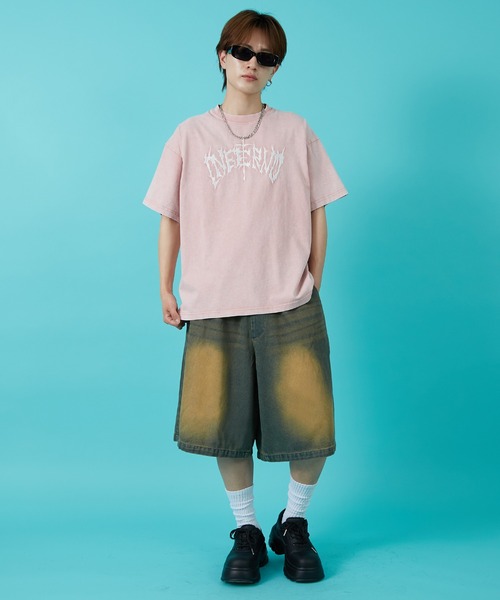 improves（インプローブス）の「10ozデニム オーバーダイ ワイドショートパンツ（デニムパンツ・メンズ・インディゴブルー/ブラック/ブルー・MEDIUM/LARGE）」の13枚目の写真