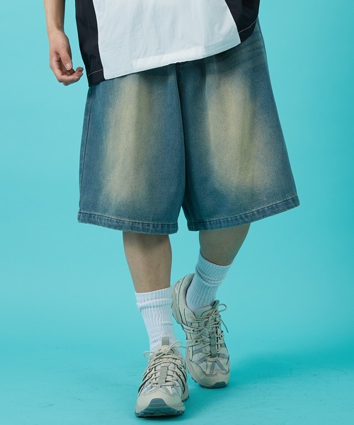 improves（インプローブス）の「10ozデニム オーバーダイ ワイドショートパンツ（デニムパンツ・メンズ・インディゴブルー/ブラック/ブルー・MEDIUM/LARGE）」の14枚目の写真