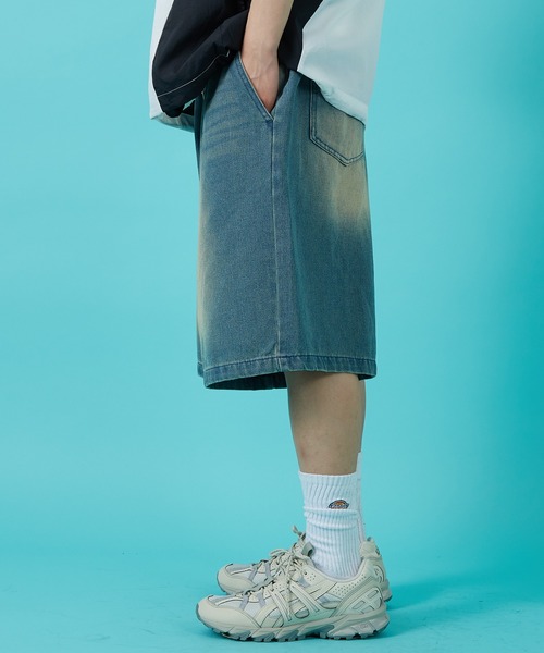 improves（インプローブス）の「10ozデニム オーバーダイ ワイドショートパンツ（デニムパンツ・メンズ・インディゴブルー/ブラック/ブルー・MEDIUM/LARGE）」の15枚目の写真