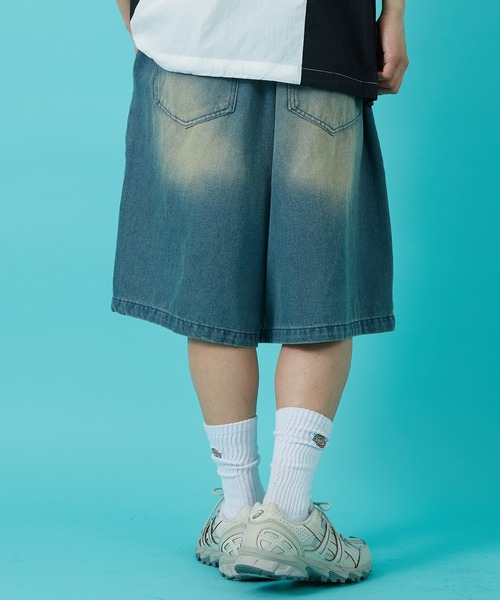 improves（インプローブス）の「10ozデニム オーバーダイ ワイドショートパンツ（デニムパンツ・メンズ・インディゴブルー/ブラック/ブルー・MEDIUM/LARGE）」の16枚目の写真