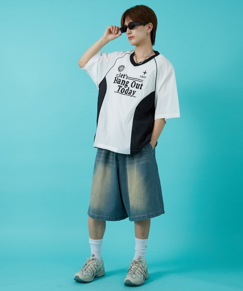 improves（インプローブス）の「10ozデニム オーバーダイ ワイドショートパンツ（デニムパンツ・メンズ・インディゴブルー/ブラック/ブルー・MEDIUM/LARGE）」の17枚目の写真