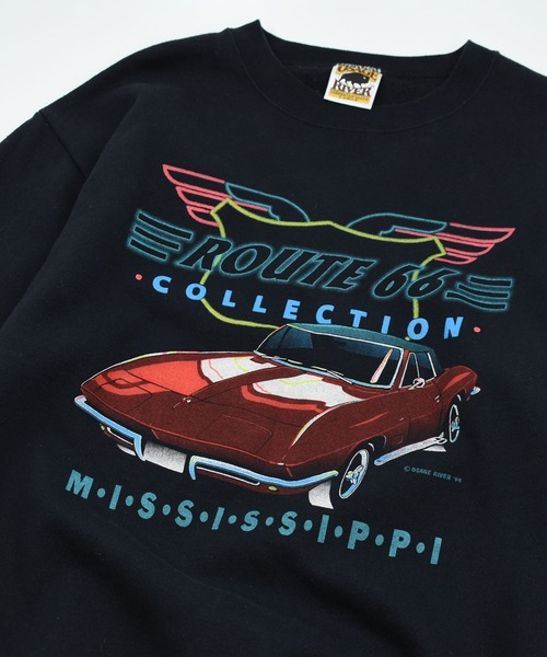 LABORATORY R(ラボラトリーアール)の「【ヴィンテージ古着】OSAGE RIVER “ROUTE 66” レーシング スウェット USA製(スウェット・メンズ・ブラック・LARGE)」の5枚目の写真