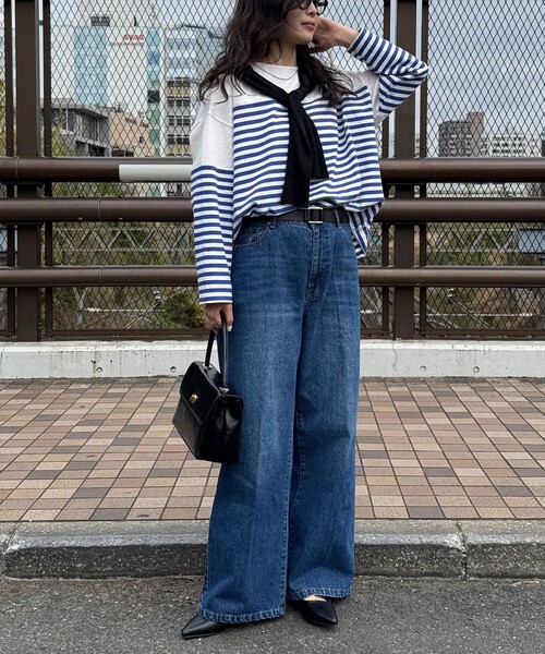 fredy emue(フレディエミュ)の「パネルボーダー刺繍プルオーバーカットソー(Tシャツ/カットソー・レディース・イエロー系その他/ピンク系その他/ブルー系その他/ブラック系その他・38)」の7枚目の写真
