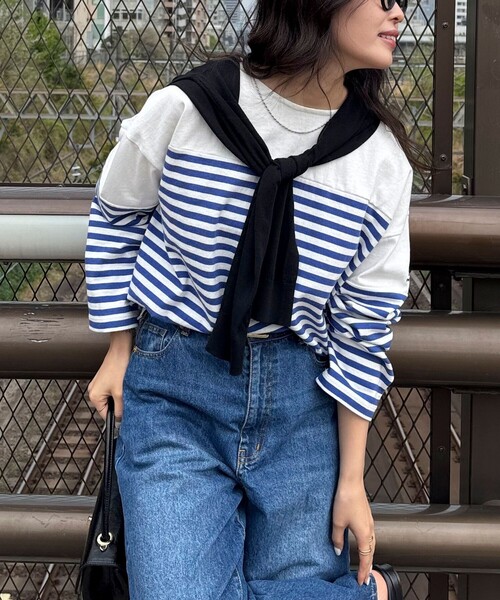 fredy emue(フレディエミュ)の「パネルボーダー刺繍プルオーバーカットソー(Tシャツ/カットソー・レディース・イエロー系その他/ピンク系その他/ブルー系その他/ブラック系その他・38)」の12枚目の写真