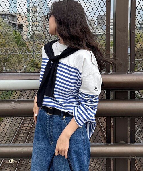 fredy emue(フレディエミュ)の「パネルボーダー刺繍プルオーバーカットソー(Tシャツ/カットソー・レディース・イエロー系その他/ピンク系その他/ブルー系その他/ブラック系その他・38)」の13枚目の写真