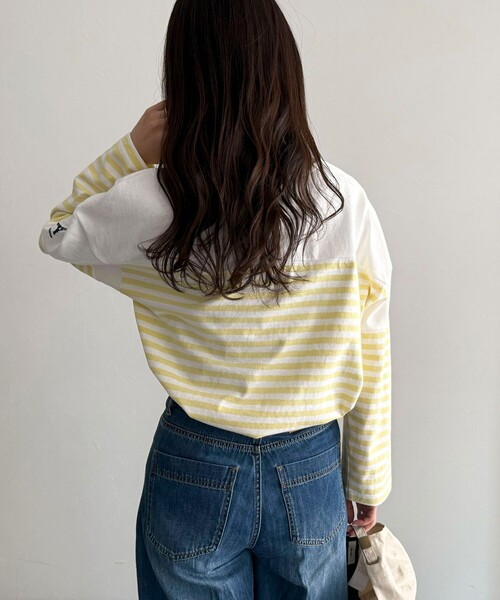 fredy emue(フレディエミュ)の「パネルボーダー刺繍プルオーバーカットソー(Tシャツ/カットソー・レディース・イエロー系その他/ピンク系その他/ブルー系その他/ブラック系その他・38)」の6枚目の写真