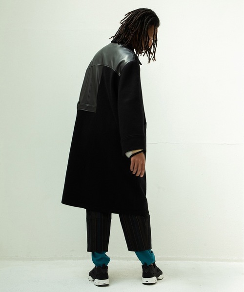 STOF（ストフ）の「FUSION RIDERS MIX COAT（ステンカラーコート・メンズ・ブラック/カーキ・S/M）」の8枚目の写真