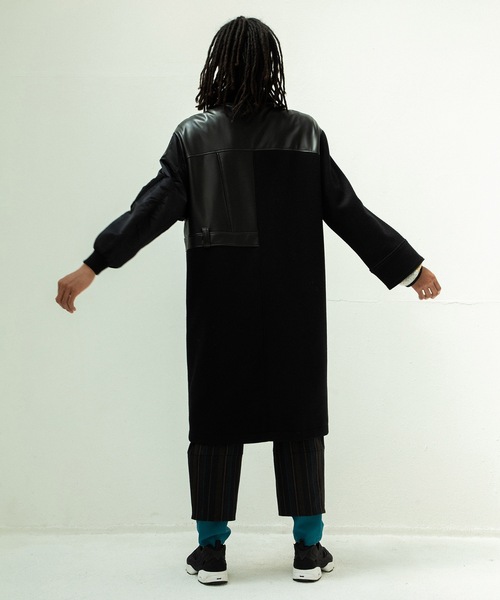 STOF（ストフ）の「FUSION RIDERS MIX COAT（ステンカラーコート・メンズ・ブラック/カーキ・S/M）」の9枚目の写真