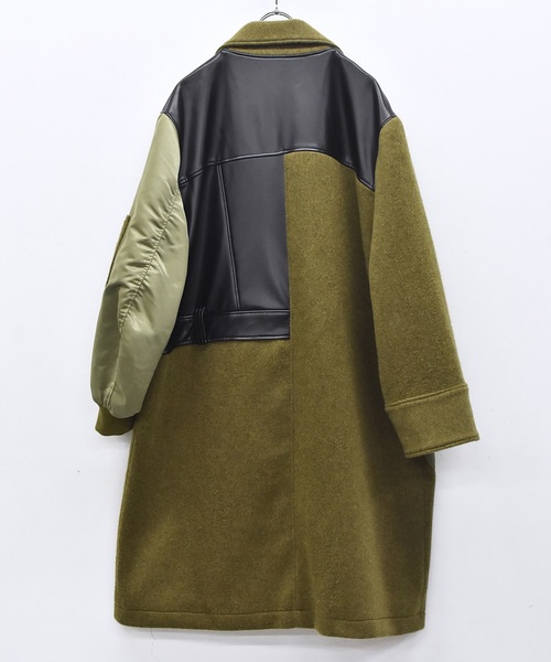 STOF（ストフ）の「FUSION RIDERS MIX COAT（ステンカラーコート・メンズ・ブラック/カーキ・S/M）」の16枚目の写真