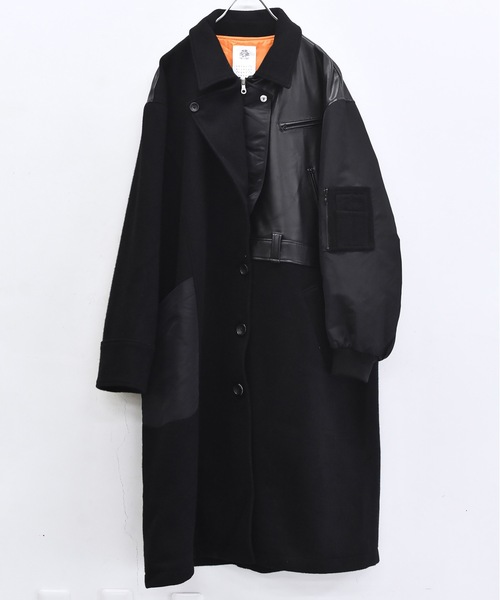 STOF（ストフ）の「FUSION RIDERS MIX COAT（ステンカラーコート・メンズ・ブラック/カーキ・S/M）」の17枚目の写真