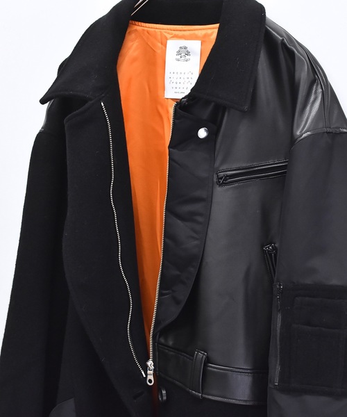 STOF（ストフ）の「FUSION RIDERS MIX COAT（ステンカラーコート・メンズ・ブラック/カーキ・S/M）」の22枚目の写真